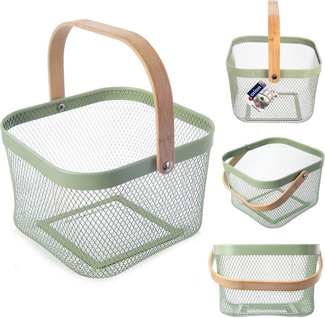 Kosz do przechowywania Orion Greenish metalowy zielony 27 x 24.5 x 17.5 cm (8592381201333) - obraz 7