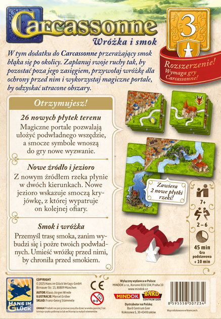 Dodatek do gry planszowej Bard Carcassonne 3 Wróżka i Smok Edycja 3 (edycja polska) (8595558307234) - obraz 2
