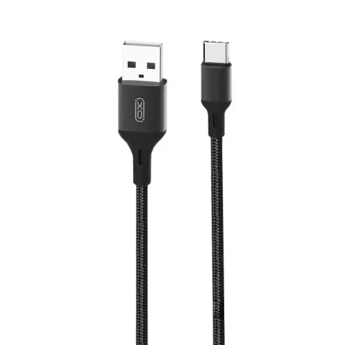 Кабель XO NB143 Braided data cable Type-c 1m Чорний - Фото 1 Кабель XO NB143 Braided data cable Type-c 1m Чорний - зображення 1