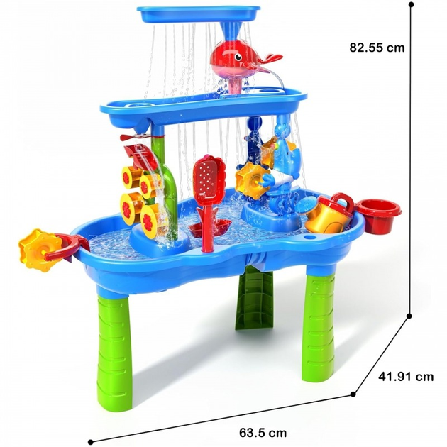 Stolik wodny Woopie  XL Zabawa Wodą i Piaskiem 37 elementów 52258 (5906280652258) - obraz 3