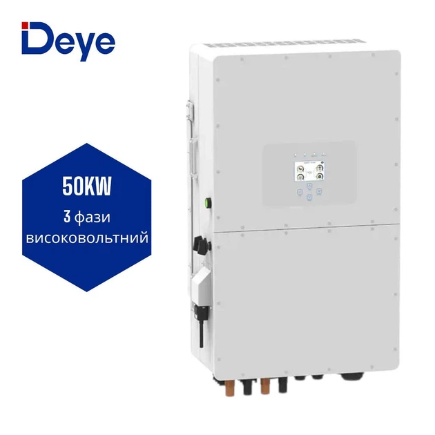 Трифазний високовольтний гібридний інвертор Deye SUN-50K-SG01HP3-EU-BM4 50KW, EU версія, IP65 - Фото 1 Трифазний високовольтний гібридний інвертор Deye SUN-50K-SG01HP3-EU-BM4 50KW, EU версія, IP65 - изображение 1