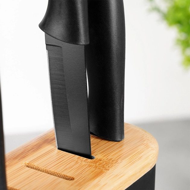 Підставка для ножів Excellent Houseware з перегородками 23 x 8 x 23.5 см (8721037034456) - зображення 4