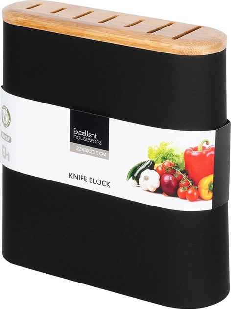 Підставка для ножів Excellent Houseware з перегородками 23 x 8 x 23.5 см (8721037034456) - зображення 6