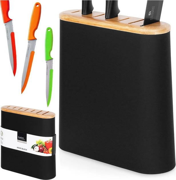 Підставка для ножів Excellent Houseware з перегородками 23 x 8 x 23.5 см (8721037034456) - зображення 7