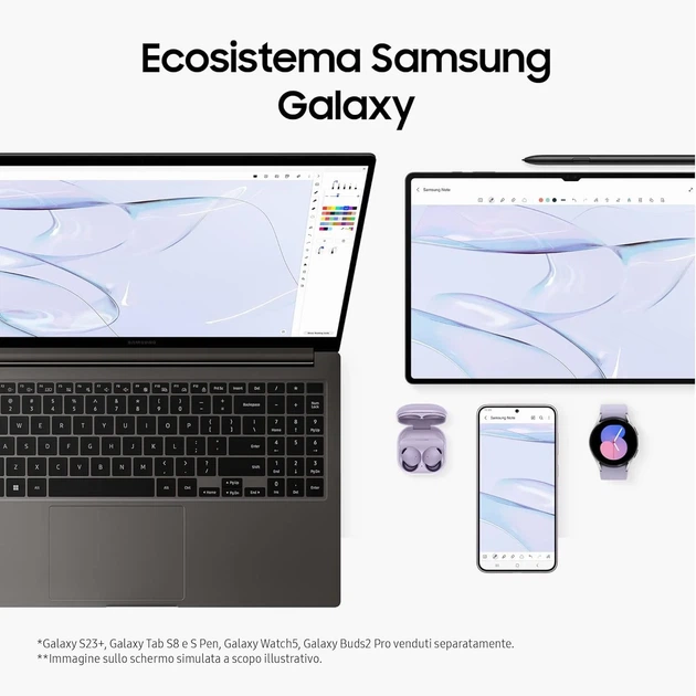 Ноутбук 15.6" Samsung Galaxy Book3 Intel Core i5-1335U RAM 8GB SSD 512GB 14ч батарея Windows 11 Алюминиевый корпус (UKR) (NP750XFGA-EXP) - изображение 5