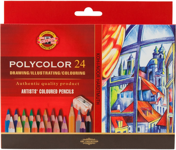 Художні олівці Koh-i-Noor Polycolor 24 кольори картонна упаковка 3834 (8593539318767) - зображення 2