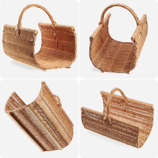 Декоративний кошик Kadax натуральний для дрів 40 x 50 x 35 см (5903699485156) - зображення 5