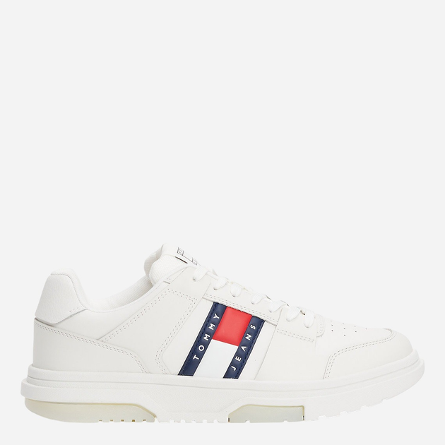Sneakersy męskie skórzane Tommy Jeans EM0EM01576-TCR 45 Białe (8720638358992) - obraz 1