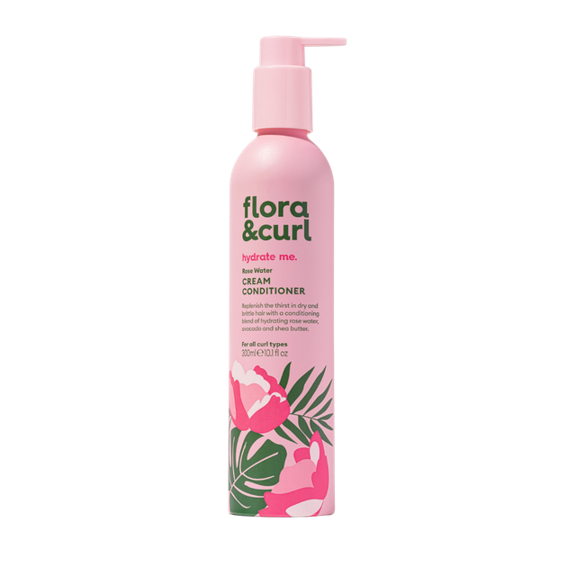 Зволожувальний бальзам для кучерявого волосся Flora & Curl Rose Water Cream 300 мл (5060627510653) - Фото 1 Зволожувальний бальзам для кучерявого волосся Flora & Curl Rose Water Cream 300 мл (5060627510653) - зображення 1
