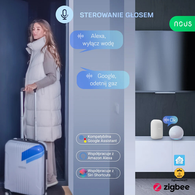 Розумний електропривод клапана Nous LZ3 (ZigBee) (5907772033968) - зображення 3