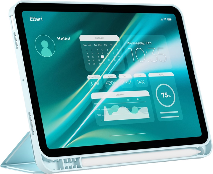 Etui z klapką Etteri do Samsung Galaxy Tab A9 Plus 11" Blue (5907504541815) - obraz 6