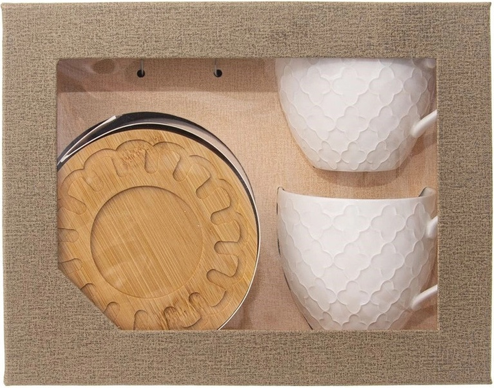 Набір чашок Orion Whiteline порцелянові із блюдцями 250 мл 2 шт (8592381164959) - зображення 4