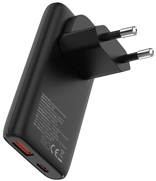 Ładowarka sieciowa Allity GaN PD QC ATC-02-65WAC 1x USB-C + 1x USB-A 65W Black (5906667550702) - obraz 2