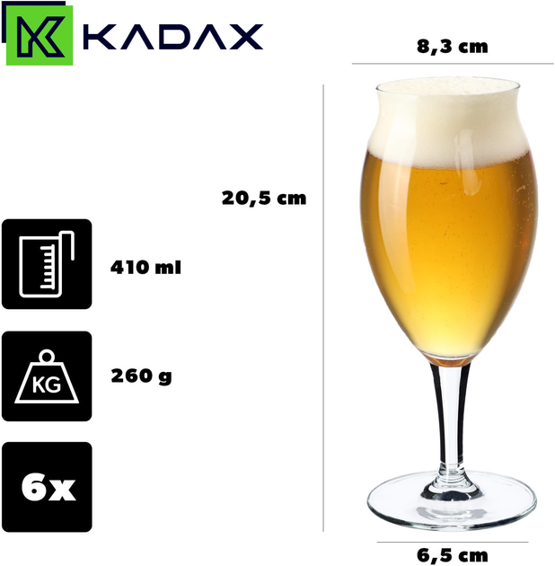 Набір склянок для пива Kadax 410 мл 6 шт (5903699442319) - зображення 4