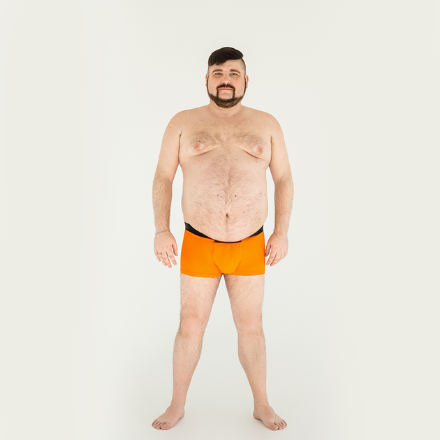 Чоловічі анатомічні боксери Anatomic Classic w/fly Light Plus, Black Series, помаранчевий 7XL CLPS110-21 - зображення 2