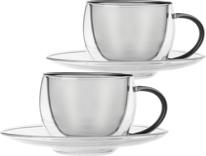 Zestaw filiżanek Orion Double z podwójną ścianką ze spodkiami 90 ml 2 szt (8592381192549) - obraz 1