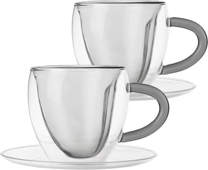 Zestaw filiżanek Orion Double z podwójną ścianką ze spodkiami 160 ml 2 szt (8592381192563) - obraz 1