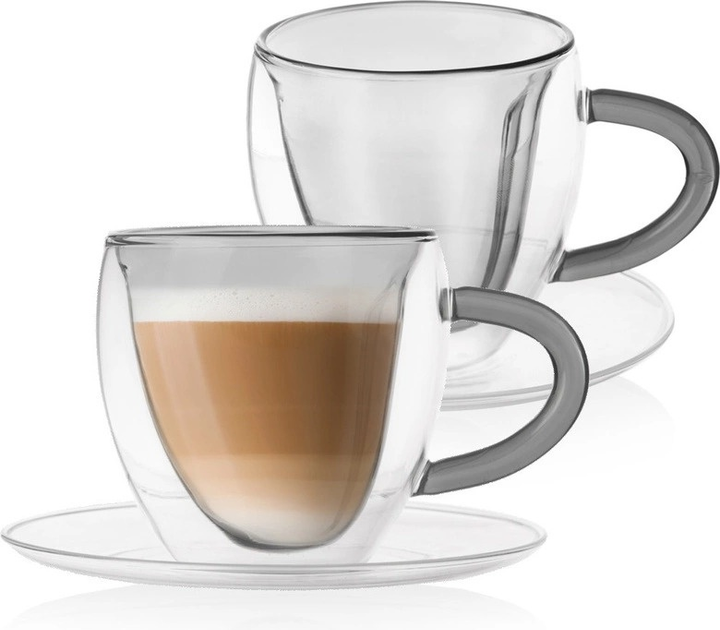 Zestaw filiżanek Orion Double z podwójną ścianką ze spodkiami 160 ml 2 szt (8592381192563) - obraz 2