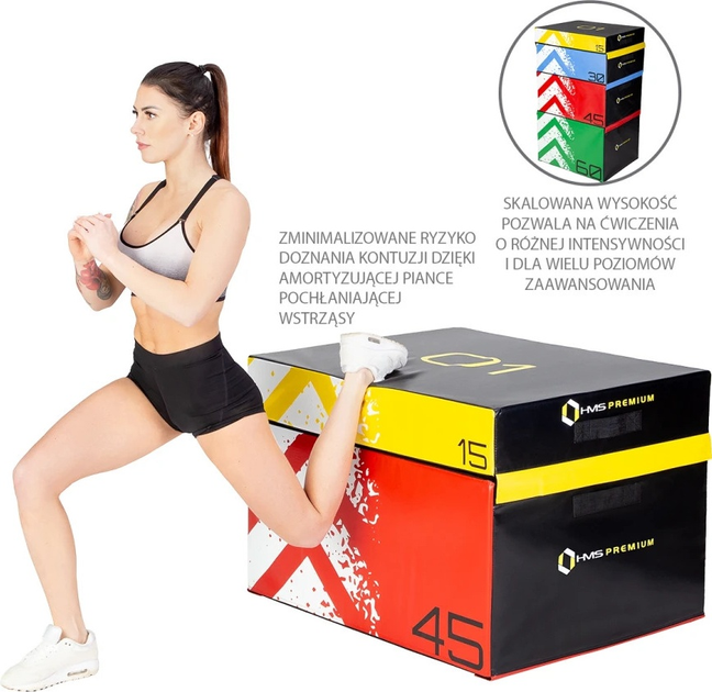 Zestaw skrzyń plyometrycznych HMS Premium Soft PYBS01 4 szt. (5907695592313) - obraz 7