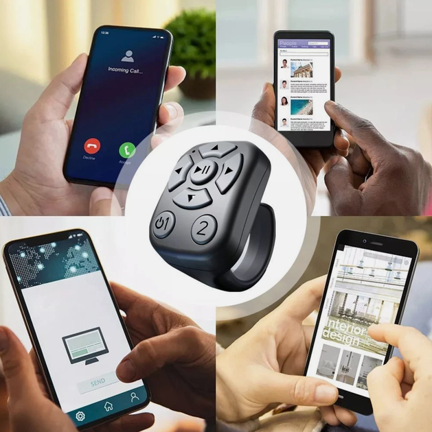 Автоматичний бездротовий Bluetooth клікер-кільце Scrolling Ring Yiser-J6 Black - Фото 3 Автоматичний бездротовий Bluetooth клікер-кільце Scrolling Ring Yiser-J6 Black - изображение 3