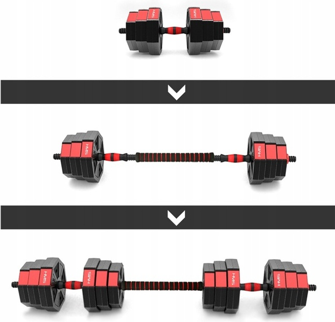Набір штанга та гантелі HMS SGK30 30 кг Композит (5907695509984) - зображення 6