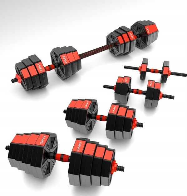 Набір штанга та гантелі HMS SGK30 30 кг Композит (5907695509984) - зображення 8