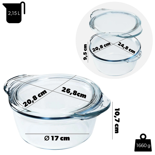 Форма Kadax термостійка з кришкою кругла 2.15 л (5903699491263) - зображення 7