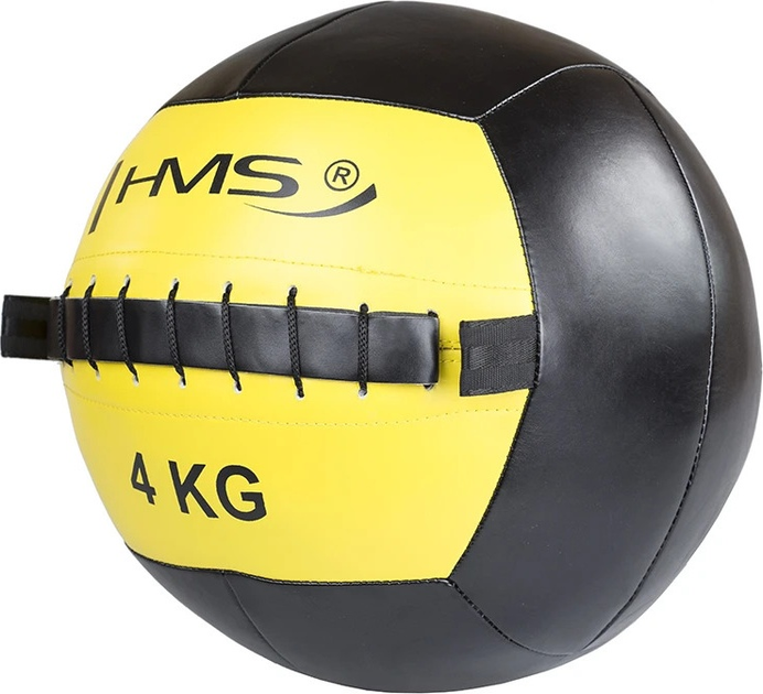 Piłka do ćwiczeń HMS WLB Wall Ball 4 kg Żółta (5907695518276) - obraz 2