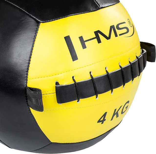 Piłka do ćwiczeń HMS WLB Wall Ball 4 kg Żółta (5907695518276) - obraz 3