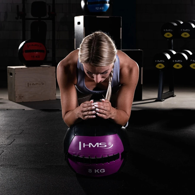 Piłka do ćwiczeń HMS WLB Wall Ball 4 kg Żółta (5907695518276) - obraz 6