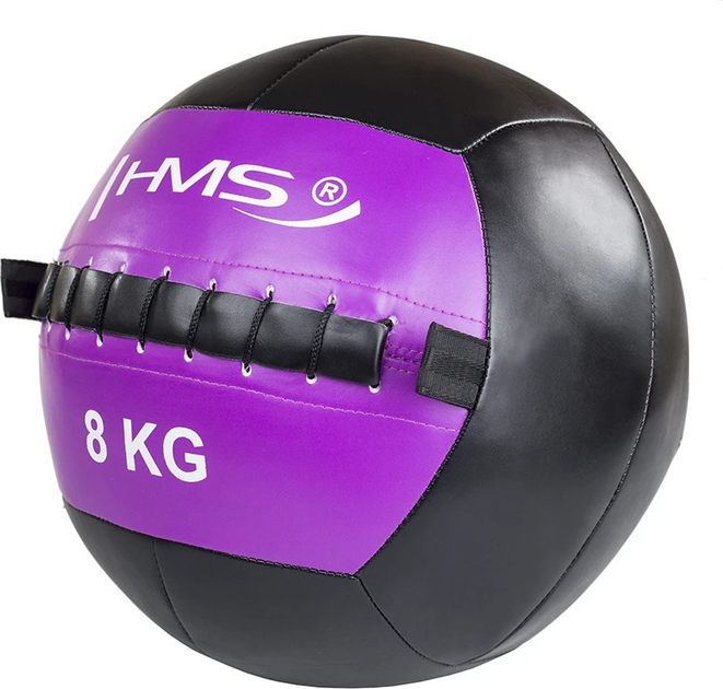 Piłka do ćwiczeń HMS WLB Wall Ball 8 kg Fioletowa (5907695518290) - obraz 2