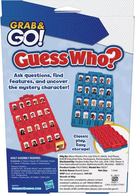 Настільна гра Hasbro Grab and Go Guess Who? (англійська версія) (5010996164490) - зображення 7