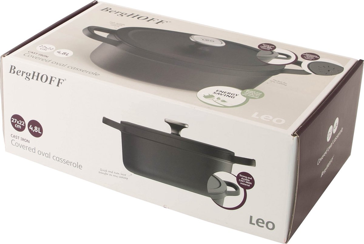 Garnek BergHOFF Leo Graphite żeliwny owalny 4.8 l (5413821377643) - obraz 3