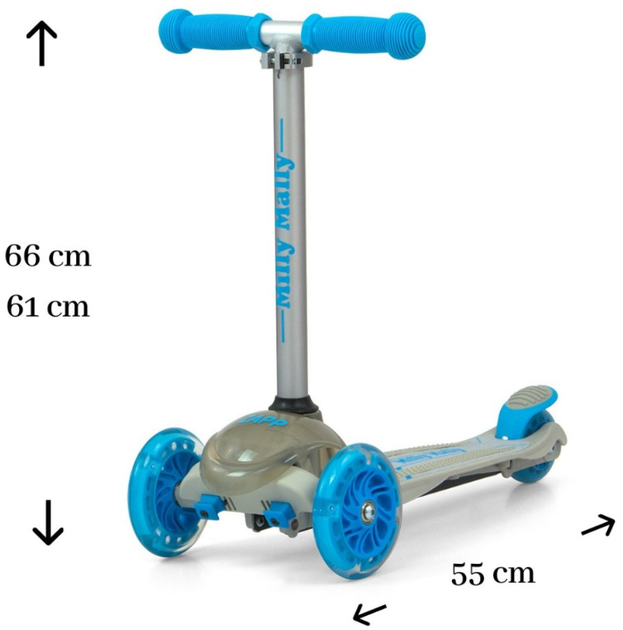 Самокат дитячий Milly Mally 3246 Zapp Scooter Сірий (5901761126082) - зображення 2