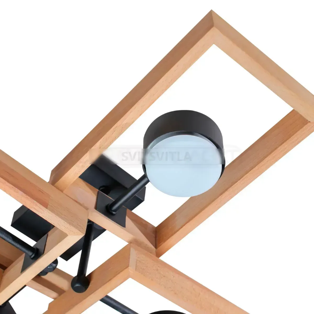 Люстра стельова KARPATY 4xGX53, max.12W, метал/дерево,чорний LIGHT SET - Фото 2 Люстра стельова KARPATY 4xGX53, max.12W, метал/дерево,чорний LIGHT SET - изображение 2