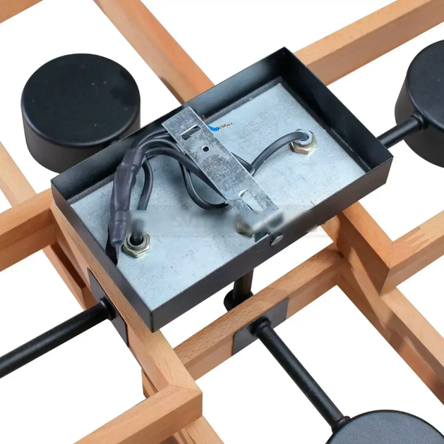 Люстра стельова KARPATY 4xGX53, max.12W, метал/дерево,чорний LIGHT SET - Фото 3 Люстра стельова KARPATY 4xGX53, max.12W, метал/дерево,чорний LIGHT SET - изображение 3