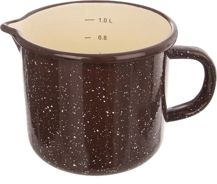 Kubek Orion Brown emaliowany z miarką brązowy 1.2 l (8592381164812) - obraz 2