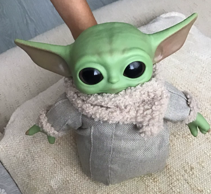 Игрушка Малыш Йода (Грогу) 17 см, The Mandalorian, брелок-подвеска Grogu Baby Yoda, мягкая игрушка с текстильной одеждой (GS928) - изображение 4