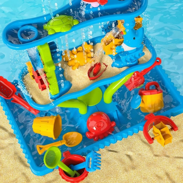 Stolik wodny Woopie 6 w 1 Piaskownica ogromny aquapark wodospad tor wodny 6-poziomowy modułowy 55716 (5906280655716) - obraz 7