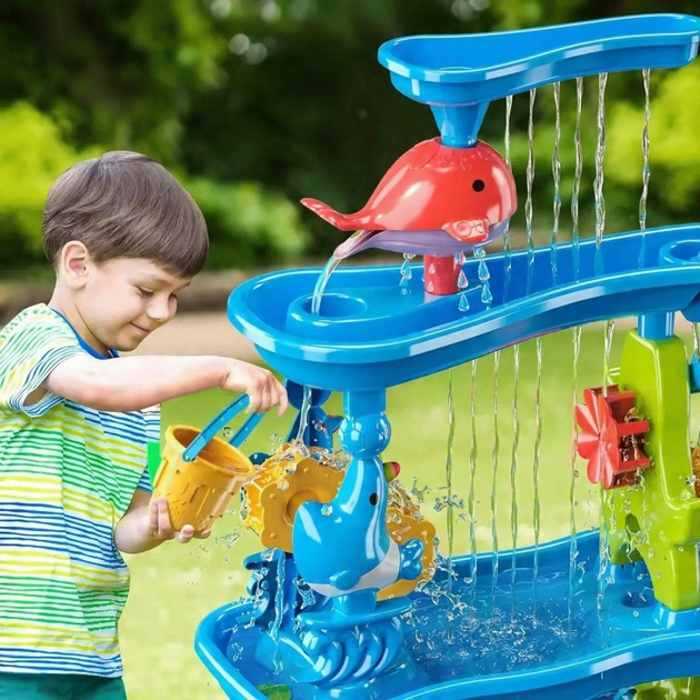 Stolik wodny Woopie 6 w 1 Piaskownica ogromny aquapark wodospad tor wodny 6-poziomowy modułowy 55716 (5906280655716) - obraz 8