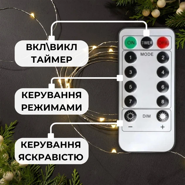 Гирлянда нить капля росы 50 метров 500 LED ламп Белая Роса с пультом - изображение 5