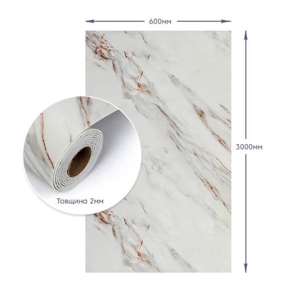 Самоклеящаяся стеновая плитка PET в рулоне 600х3000х2мм влагостойкая Sticker Wall DPO_SW-00001696 - изображение 3