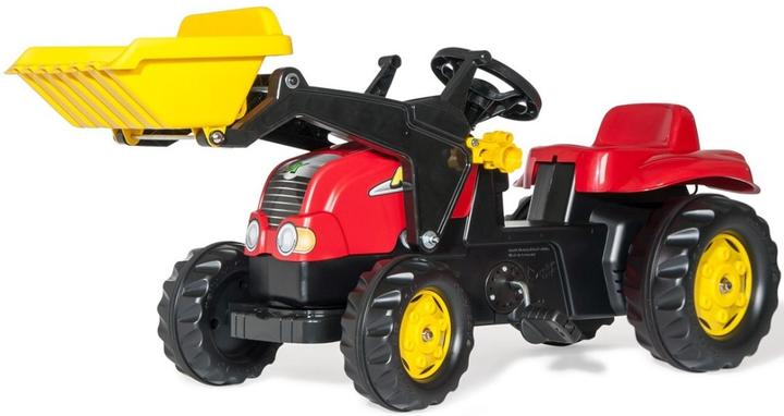Traktor na pedałach Rolly Toys Kid z łyżka i przyczepa Czerwony (4006485023127) - obraz 2