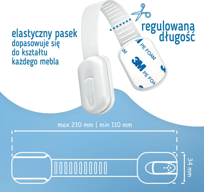 Regulowane blokady szaf i szuflad Sipo Białe 6 szt. (5904717760637) - obraz 4