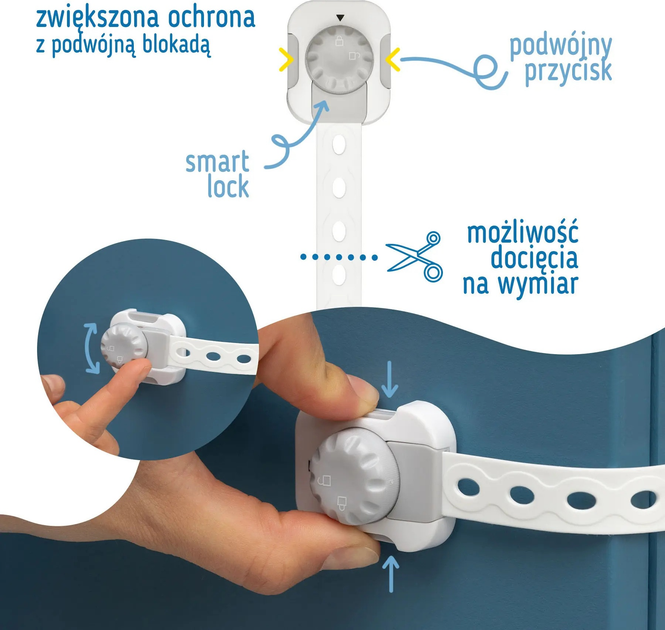 Zabezpieczenia szaf i szuflad Sipo z funkcją Smart Lock Białe 6 szt. (5904717760606) - obraz 3