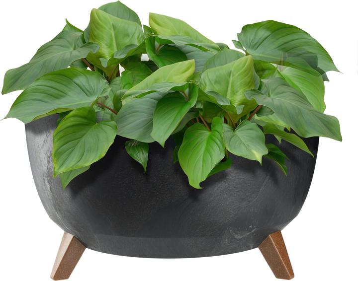 Doniczka na nóżkach Kadax z wkładką na dno Czarny 47 cm (5903699496039) - obraz 1