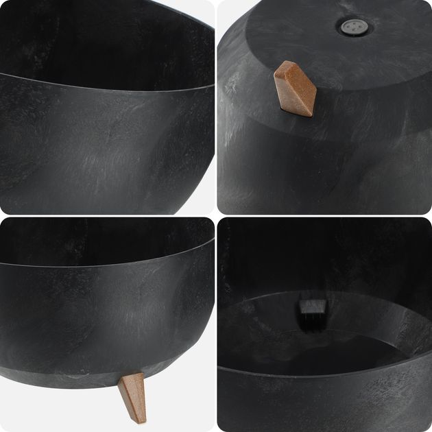 Doniczka na nóżkach Kadax z wkładką na dno Czarny 47 cm (5903699496039) - obraz 4