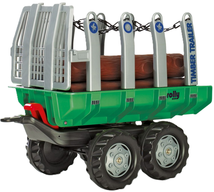 Przyczepa wywrotka Rolly Toys Timber do przewozu drewna Zielony (4006485122158) - obraz 1