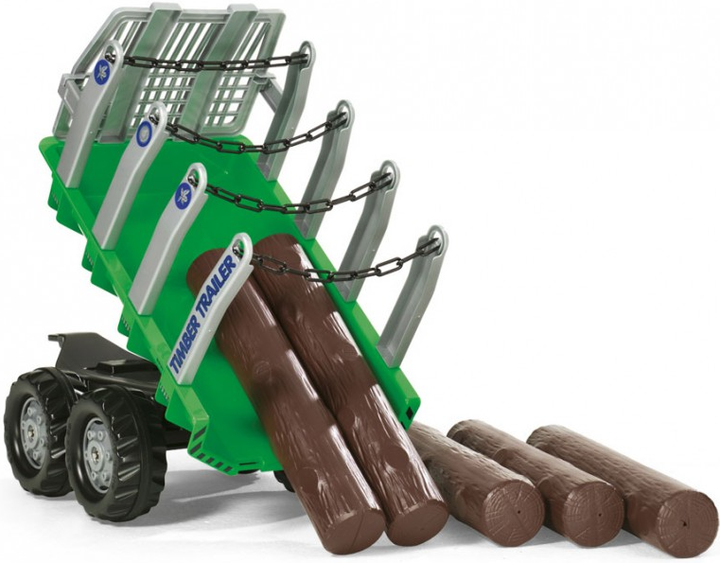 Przyczepa wywrotka Rolly Toys Timber do przewozu drewna Zielony (4006485122158) - obraz 2