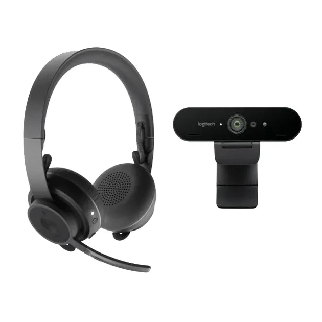 Комплект Веб-камера Logitech Brio 4K Webcam і навушники Zone Wireless Headset (991-000344) - Фото 1 Комплект Веб-камера Logitech Brio 4K Webcam і навушники Zone Wireless Headset (991-000344) - зображення 1